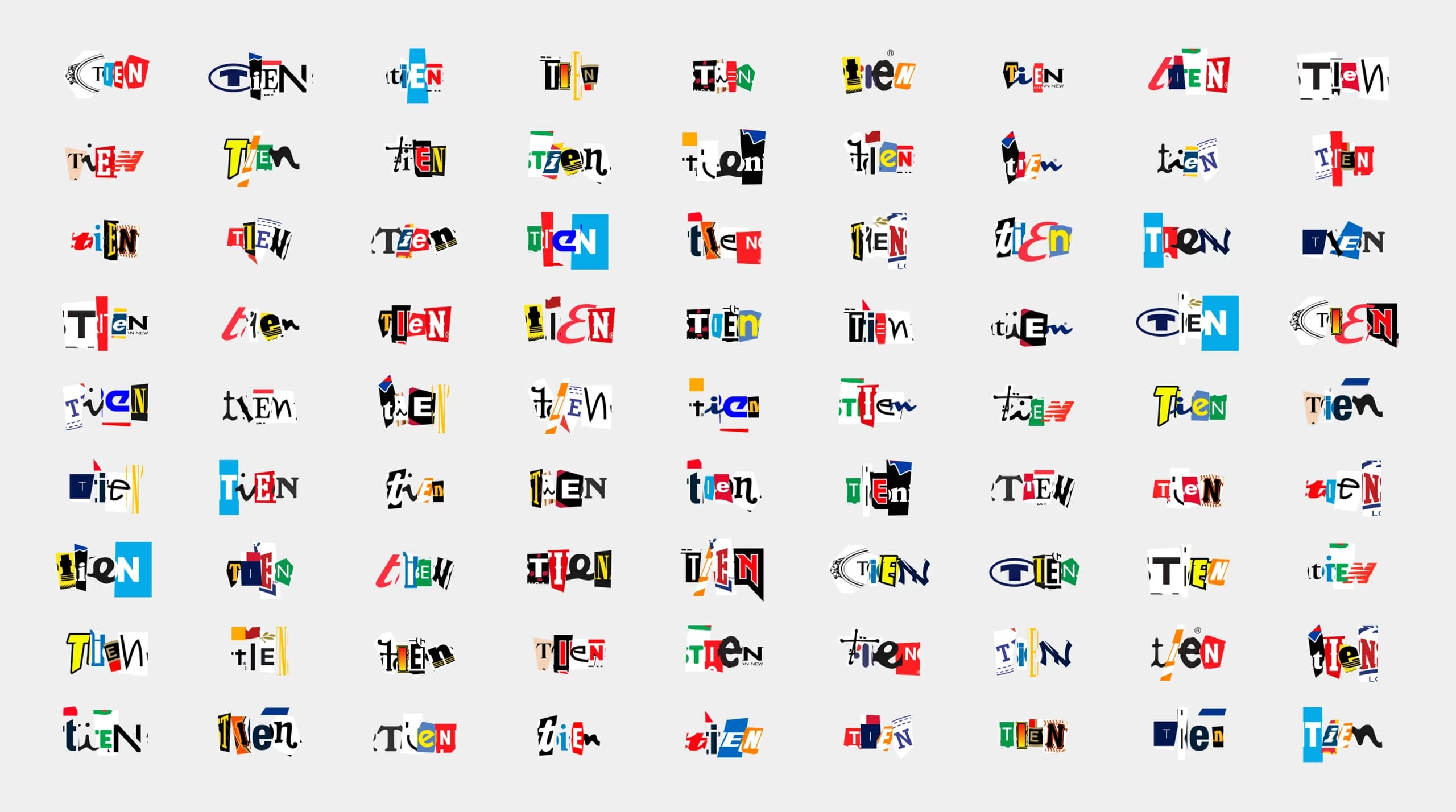 Compilation of all the infinite variations of the Tien logo